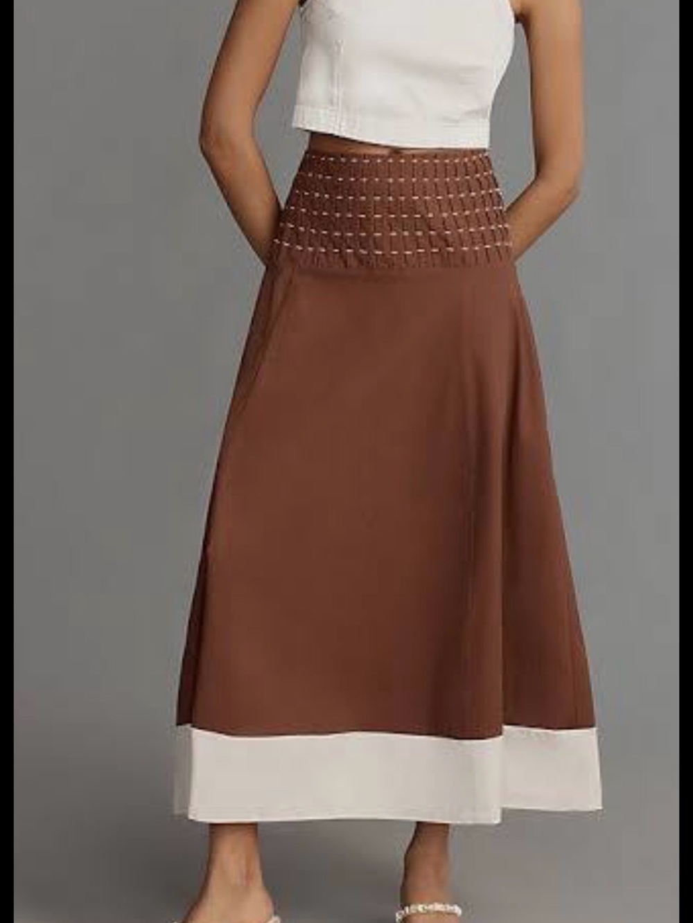 Anthropologie Linen Blend Maxi Skirt Small